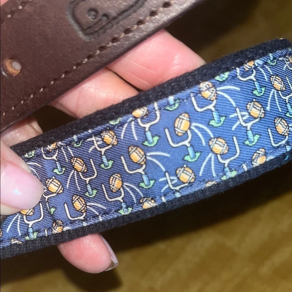 Vineyard Vines Kids' Belt with Blue and Brown Pattern size 26” inches